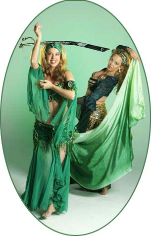 Titayna and Dondi Dahlin, So California Sword Dancing Belly Dance Performers