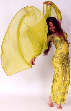 Eva Cernik, dancing with a silk veil