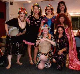 Amina and friends with drums